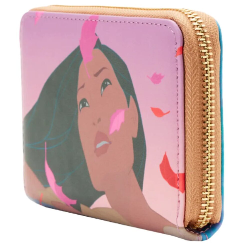 Loungefly Disney Pocahontas Princess Scene Wallet Women Zip Around Faux Leather - Picture 3 of 8
